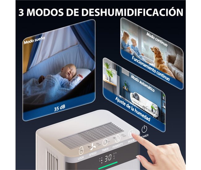Deshumidificador ABS HOMCOM, hogar - climatización Blanco