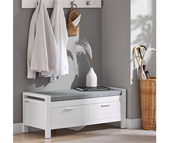 Zapatero Banco con 2 cajones FSR74-W SoBuy Blanco