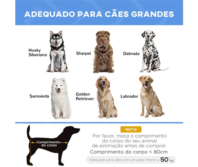 Cama Elevada para Perros Metal y Tela Oxford PawHut Azul