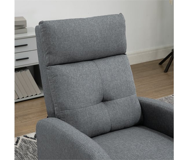 Sillón Relax Reclinable Poliéster, Espuma, Tablero Multicapa Gris