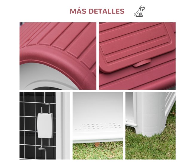 Caseta para Perros PP, Metal PawHut Multicolor
