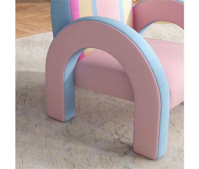 Sillón Infantil Tablero Multicapa, MDF, Espuma, Poliéster ZONEKIZ Rosa