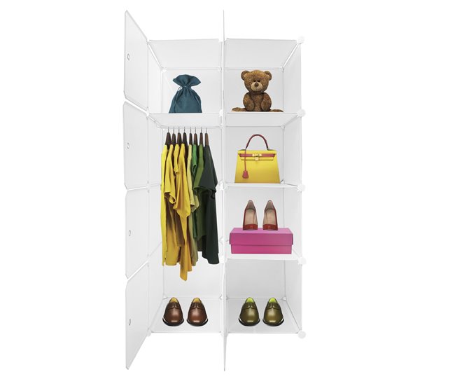 Armario Vestidor Cube Personalizable Boxed Simply 8 Cubos/Puertas Blanco