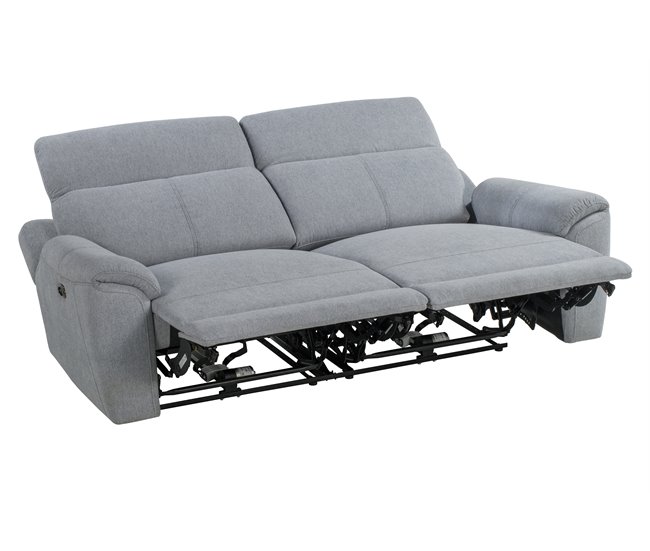 Sofá 3 plazas 2 asientos relax eléctricos JAXON color gris Gris