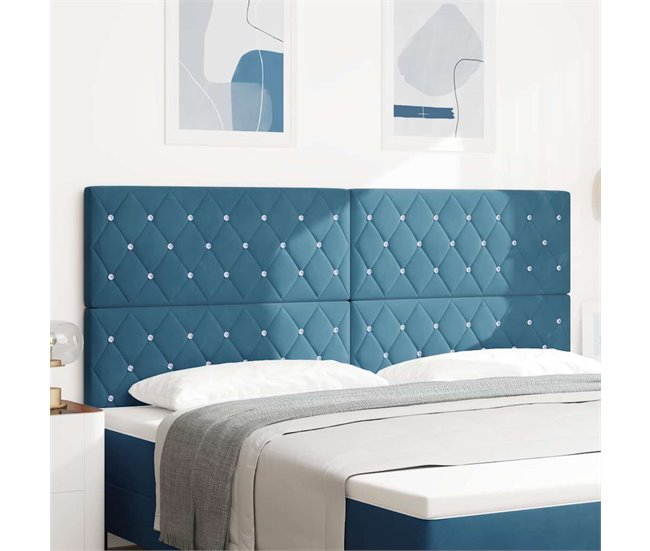 Cabecera De Terciopelo 200 Azul