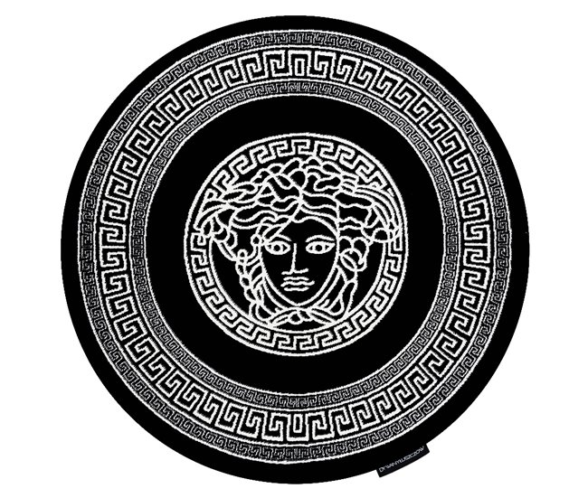 Alfombra HAMPTON Medusa círculo medusa griego 120x120 Negro