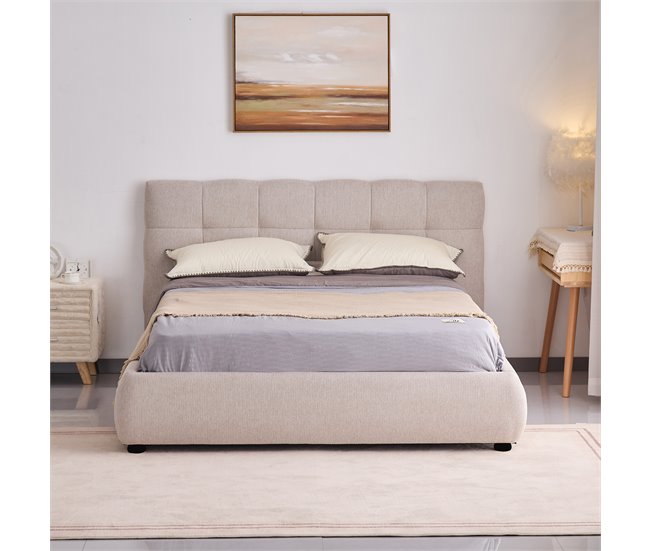 Cama WALDORF 150x190cm color beige Beige