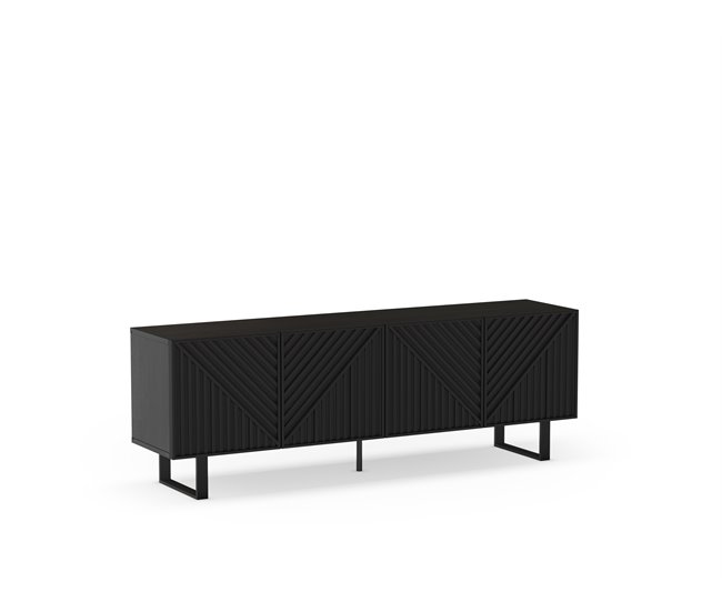 Mueble tv 161,2cm 4 puertas negro PETA Negro