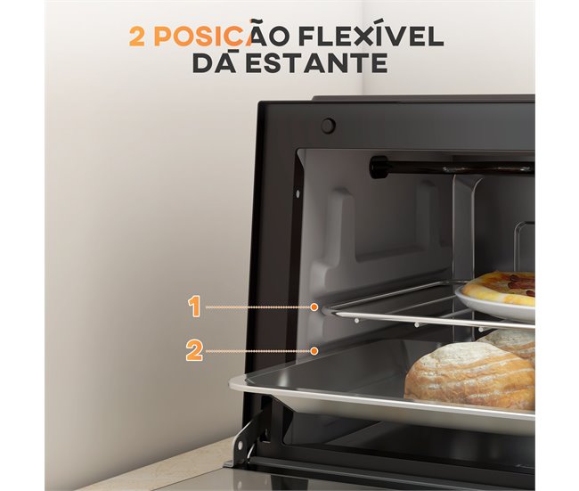 Horno Eléctrico Metal HOMCOM, hogar - cocina Negro