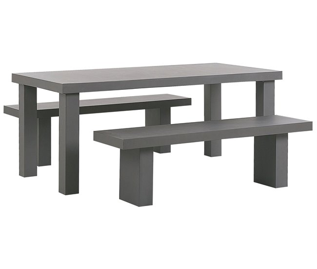 Beliani Conjunto de comedor TARANTO Gris