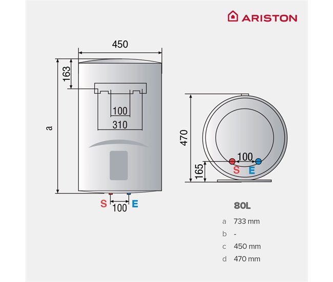 Termo eléctrico, Ariston, Lydos R 80 litros, Vertical Blanco Brillo