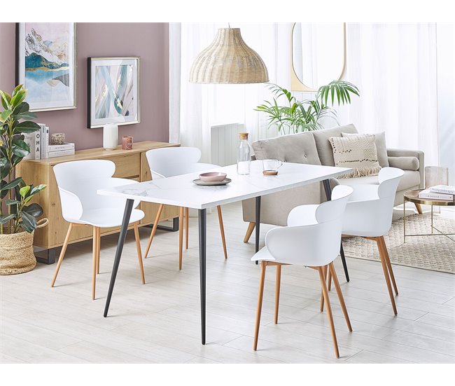 Beliani Silla de comedor SUMKLEY Blanco
