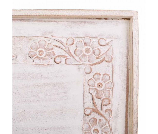 Bandeja de madera artesanal Blanco