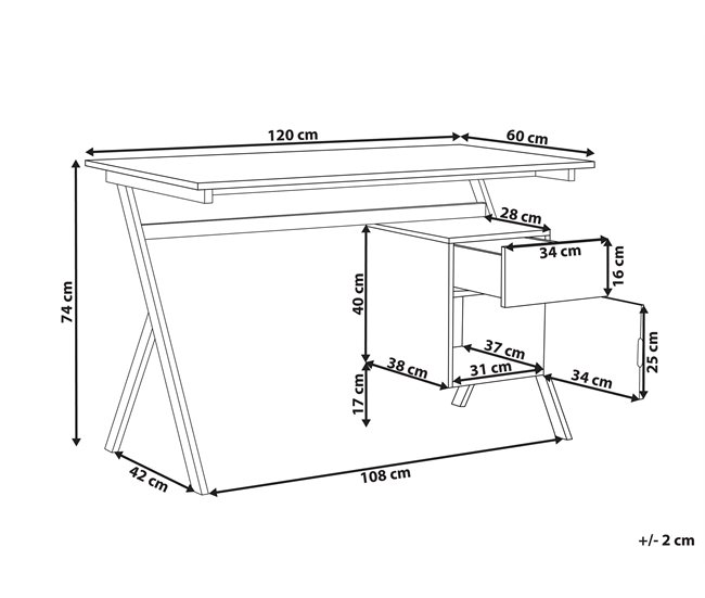 Beliani Escritorio ASHLAND 120x60 Marron