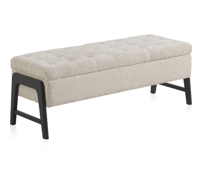 Banco tapizado Beige