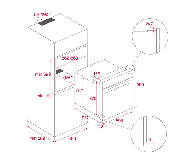 Horno multifunción hidrolítico TEKA HSB 6150 Negro/ Gris