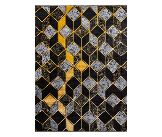 Alfombra GLOSS moderno 400B 86 elegante glamour art deco 3D 180x270 Negro