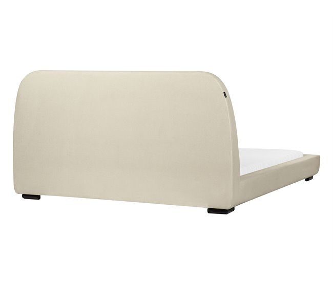 Beliani Cama con somier Poliéster ROISEL 181x226 Crema