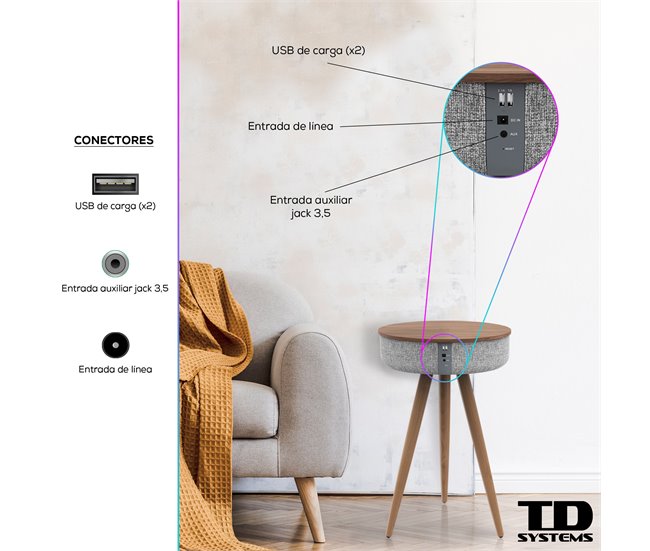 Altavoz Mesa Bluetooth de 30W - TD Systems SM30B11WB Blanco Brillo