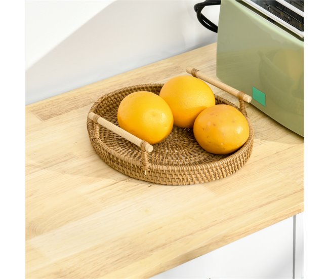 Aparador de Cocina MDF, Madera de Caucho HOMCOM 101 Blanco