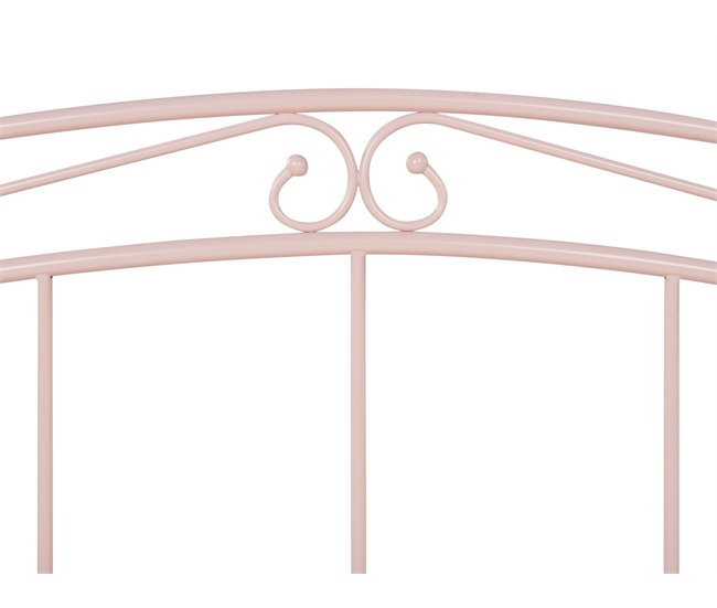 Beliani Cama nido Acero TULLE Rosa Talco