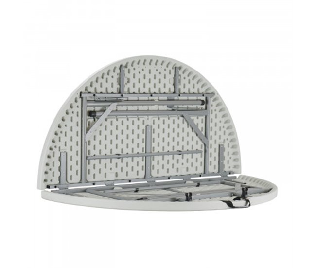 Mesa Plegable Redonda Efecto Granito Thinia Home 150x150 Blanco