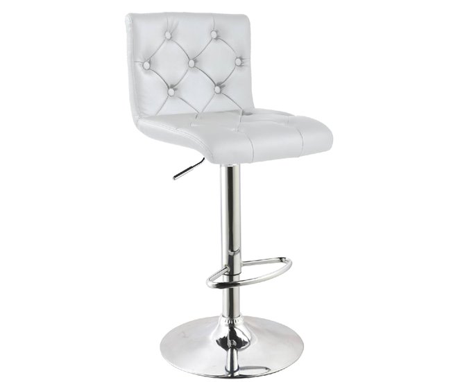 Taburete ajustable FLIP giratorio y regulable en altura PU Blanco