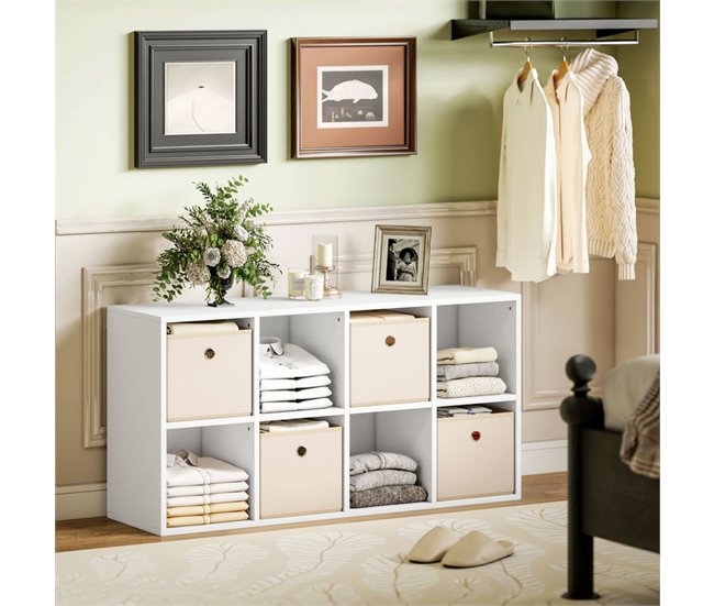 Estantería con Cubos Melamina de Madera HOMCOM Crudo