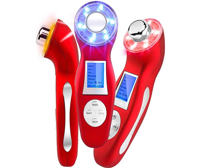 Cavitación Facial y Corporal Portátil 5 en 1 Ultrasonido+Vibración Gridinlux Granate