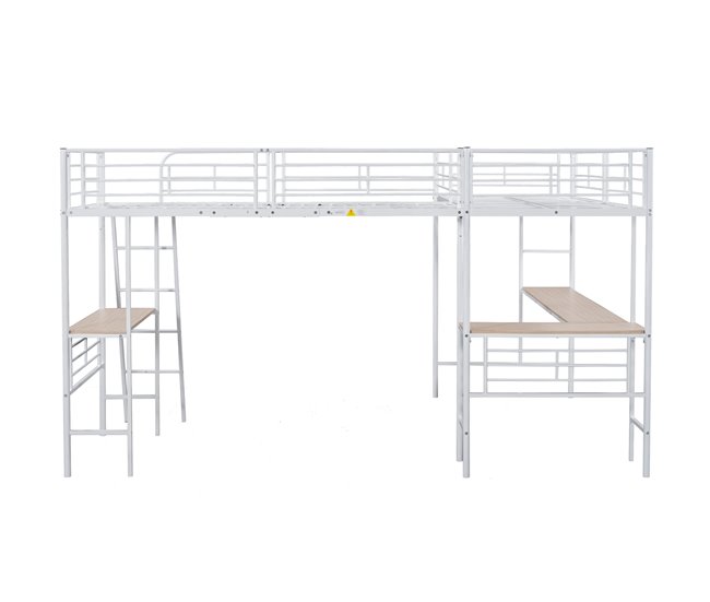 Cama alta para niños 206x298 Blanco