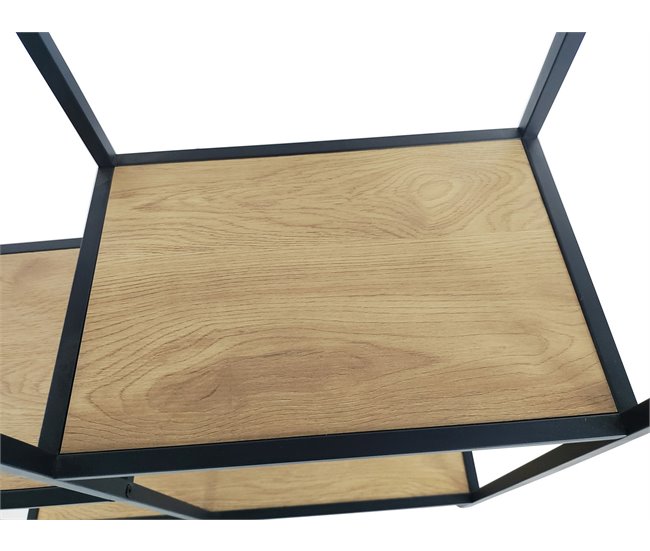 Estanteria color roble 8 huecos. LILY Negro/ Madera