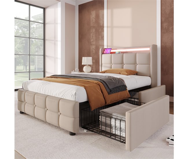 Camas individuales 94x220 Beige