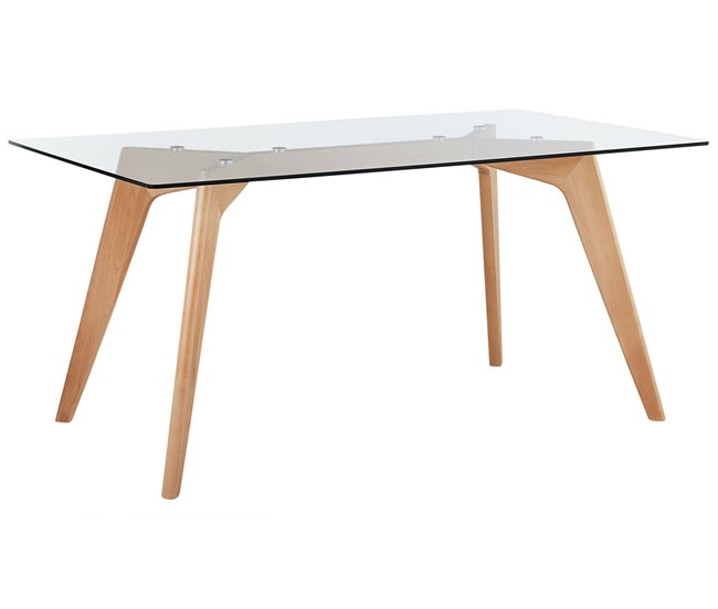 Beliani Mesa auxiliar HOUMA 90x160 Transparente