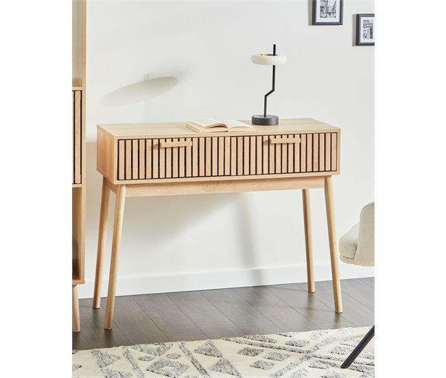 Beliani Mesa auxiliar LYNWOOD Madera Clara