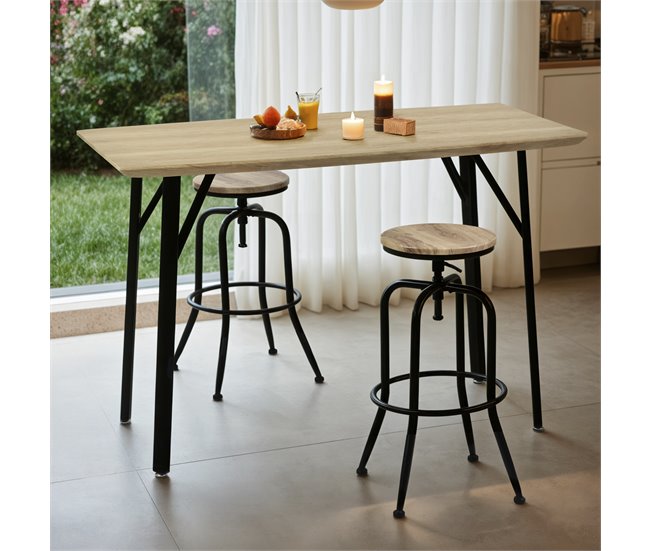 Mesa de comedor alta roble YAZ Roble