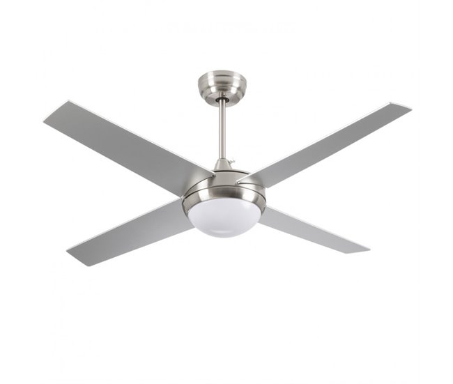 Ventilador de Techo con Luz 4 Aspas Dayron Plateado