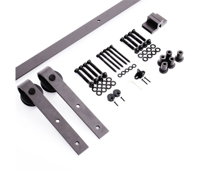 Montaje Puerta Corredera Acero de Carbono HOMCOM 200 Marron
