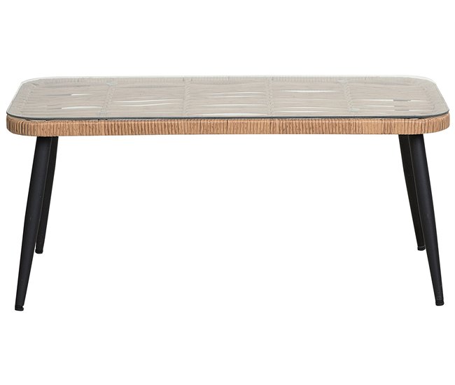 Beliani Conjunto de jardín Ratán sintético CORINTH II Gris Claro