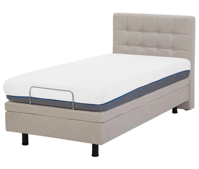 Beliani Cama ajustable Poliéster DUKE 92x216 Beige