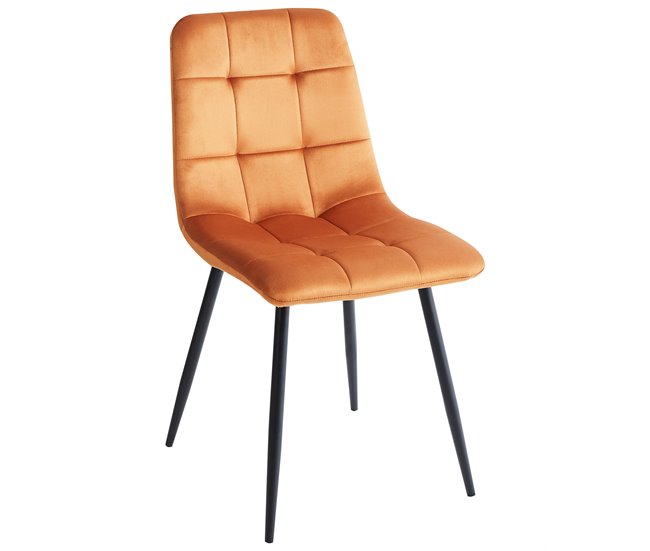 Beliani Silla de comedor POWELL Naranja