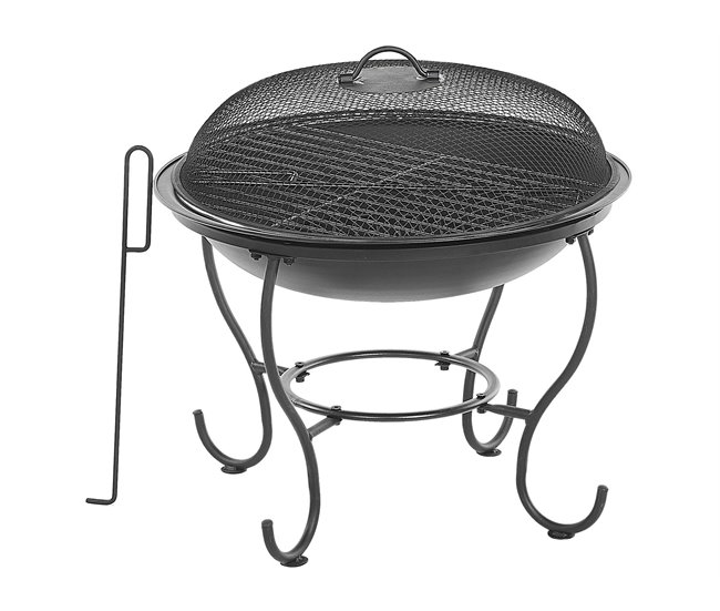 Beliani Fogón de madera NEGARA Negro