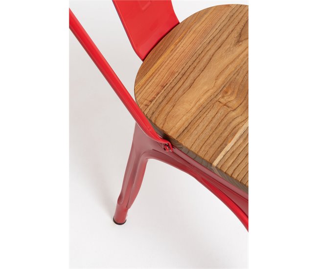 Pack 6 Sillas Torix Madera Natural Rojo