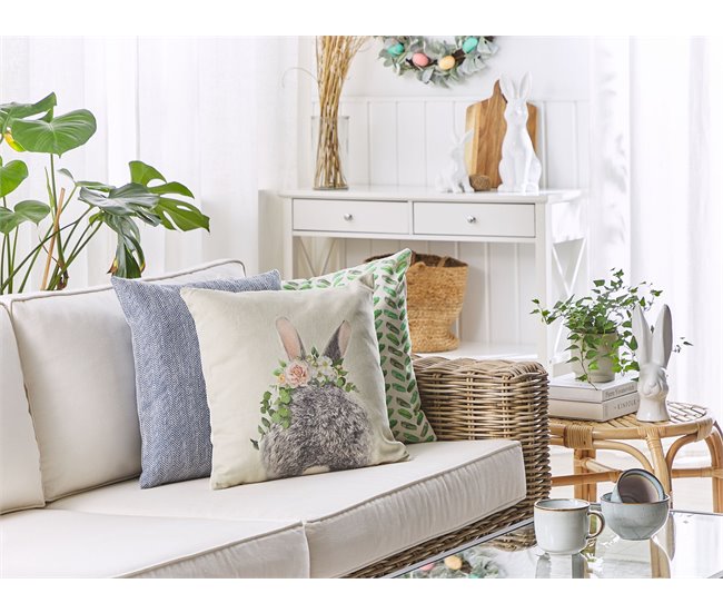 Beliani Cojín decorativo FATSIA Gris Oscuro