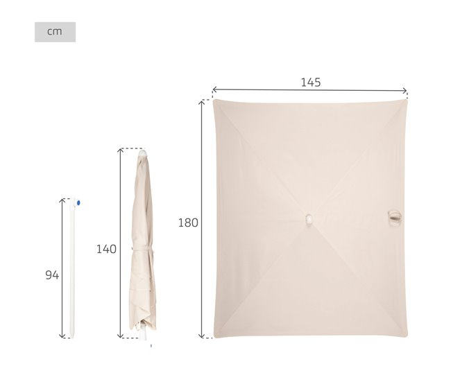 Aktive Sombrilla terraza 4 varillas Beige
