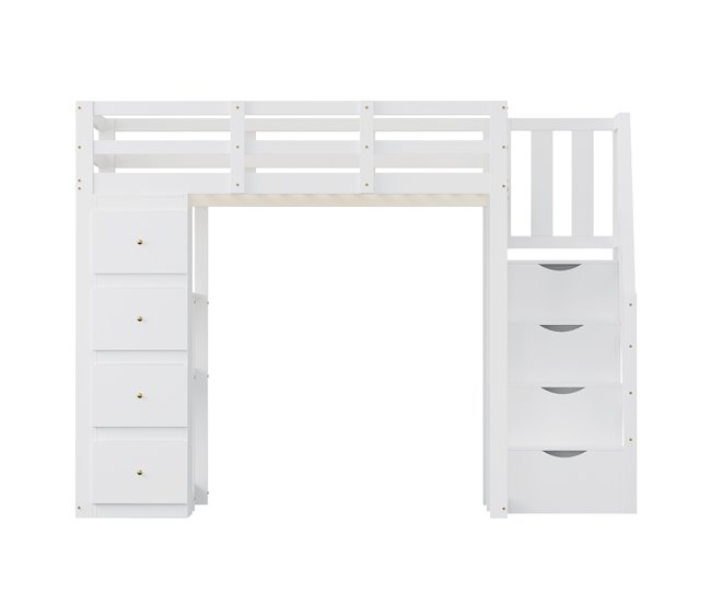Cama alta para niños 146x253 Blanco