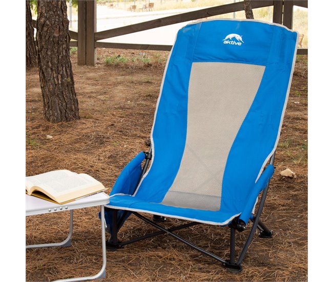 Aktive Silla plegable baja y transpirable Azul