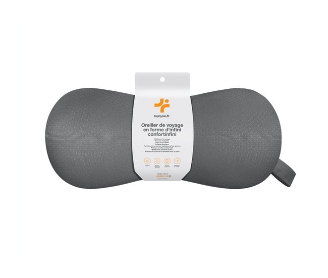 Almohada de viaje con forma de infinito Gris