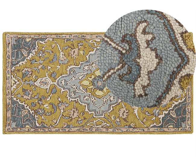 Beliani Alfombra de pelo corto MUCUR 80x150 Mostaza