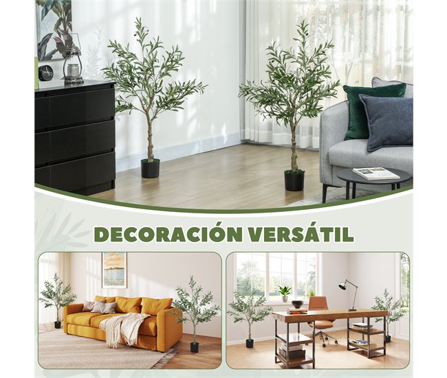Olivos Artificiales Seda HOMCOM, hogar - decoración Verde