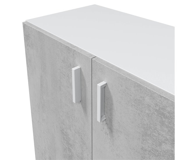 Armario multiusos 2 puertas efecto madera Gris
